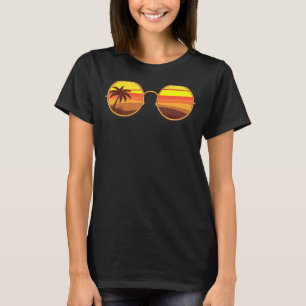 Palm Trees Summer Vibes Beach Sonnenbrille Tropica T-Shirt