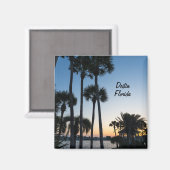 Palm Trees Sunrise Destin Florida Square Magnet (Vorderseite/Rückseite)