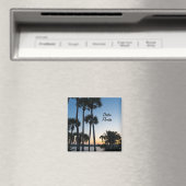 Palm Trees Sunrise Destin Florida Square Magnet (In Situ (Geschirrspüler))
