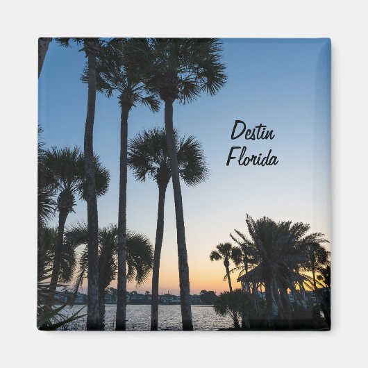 Palm Trees Sunrise Destin Florida Square Magnet (Vorne)