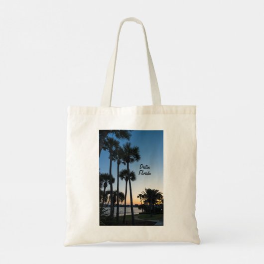 Palm Trees Sunrise Destin Florida Tote Bag Tragetasche (Rückseite)