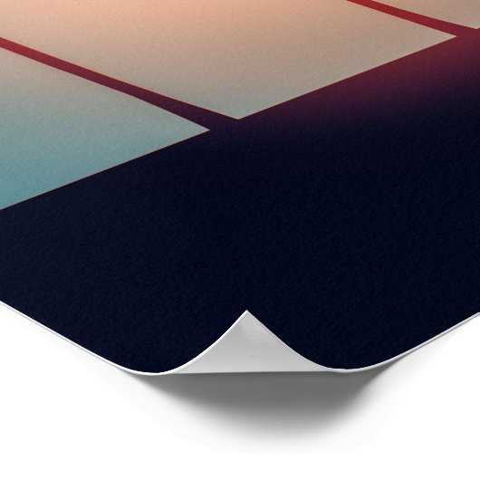 Palm Trees Sunset Art Poster (Ecke)