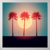 Palm Trees Sunset Art Poster (Vorne)