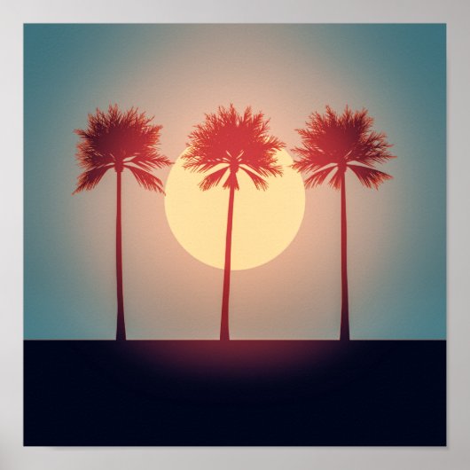 Palm Trees Sunset Art Poster (Vorne)