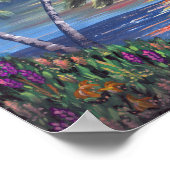 Palm Trees Sunset Ocean Painting Poster (Ecke)