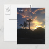 Palm Tree's Sunset Postkarte (Vorne/Hinten)