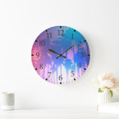 Palm Trees Sunset Wall Clock Große Wanduhr (Zuhause)