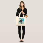 Palm Trees Tote Bag Jumbo Stoffbeutel (Vorderseite (Model))