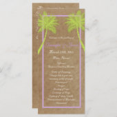 Palm Trees Tropical Beach Hochzeitsprogramme Programm (Vorne/Hinten)
