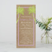 Palm Trees Tropical Beach Hochzeitsprogramme Programm (Stehend Vorderseite)