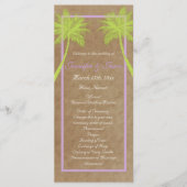 Palm Trees Tropical Beach Hochzeitsprogramme Programm (Vorderseite)
