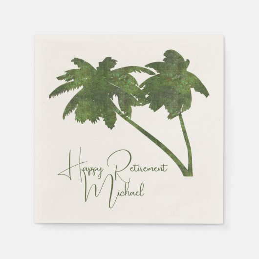 Palm Trees Tropical Beach Theme Retirement Serviette (Vorderseite)