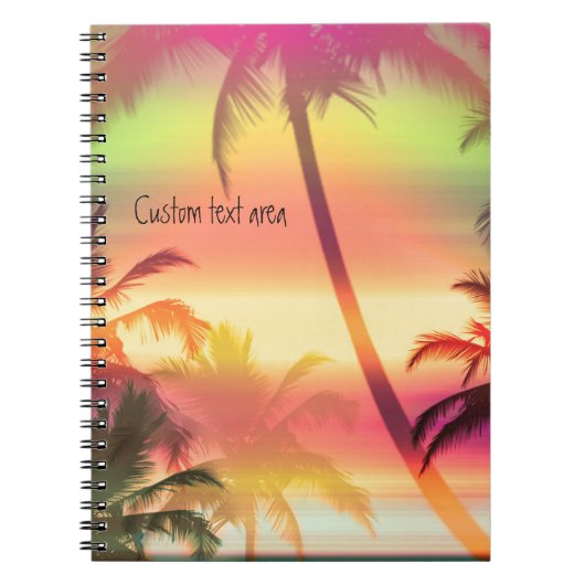 Palm Trees Tropical Heat Pink Notebook-Journal Notizblock (Vorderseite)