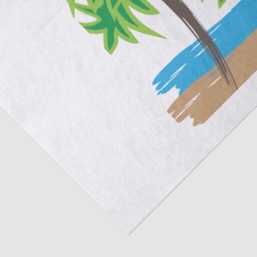 Palm Trees Tropical Island Beach Seidenpapier (Detail)