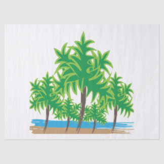 Palm Trees Tropical Island Beach Seidenpapier