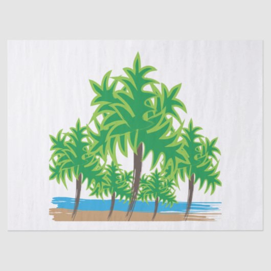 Palm Trees Tropical Island Beach Seidenpapier (Vorderseite)