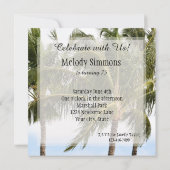 Palm Trees Tropical Kauai Birthday Einladung (Rückseite)