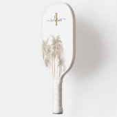 Palm Trees Tropical Monogram Name Script Pickleball Schläger (Links)