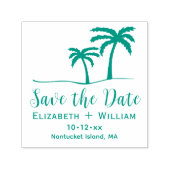 Palm Trees Tropical Save the Date Name Date Permastempel (Design)