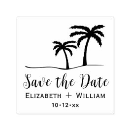 Palm Trees Tropical Save the Date Name Datum Permastempel
