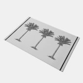 Palm Trees Tropical Simple Elegante Beach Black Fußmatte (Schrägansicht)