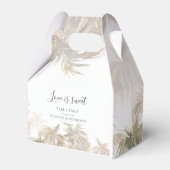 Palm Trees Tropical Watercolor Script Wedding Geschenkschachtel (Vorderseite)