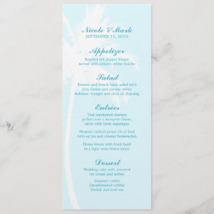Palm Trees Tropical Wedding Menu Cards Menükarte
