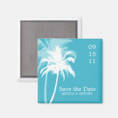 Palm Trees Tropical Wedding Save the Date or Fevor Magnet (Vorderseite/Rückseite)