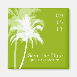 Palm Trees Tropical Wedding Save the Date or Fevor Magnet