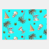 Palm Trees tropisches Weihnachtsmuster Geschenkpapier Set (Vorderseite 3)