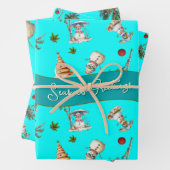 Palm Trees tropisches Weihnachtsmuster Geschenkpapier Set (Beispiel)