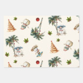 Palm Trees tropisches Weihnachtsmuster Geschenkpapier Set (Vorderseite 3)