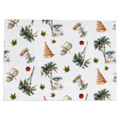 Palm Trees tropisches Weihnachtsmuster Große Geschenktüte (Rückseite)