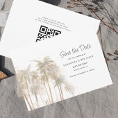 Palm Trees Typografy QR Code Save the Date