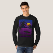 Palm Trees Vaporwave Surfer Synthwave Sunset Surfi T-Shirt (Vorne ganz)