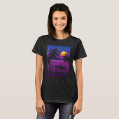Palm Trees Vaporwave Surfer Synthwave Sunset Surfi T-Shirt (Vorne ganz)