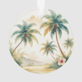 Palm Trees Vintage Style Hawaiian Travel Ornament (Rückseite)