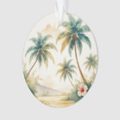 Palm Trees Vintage Style Hawaiian Travel Ornament (Vorderseite)