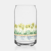 Palm Trees Watercolor Beach Tropical Wedding Dosenglas (Rückseite)