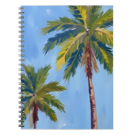 Palm Trees Watercolor Tropical Painted Notizblock