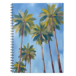Palm Trees Watercolor Tropical Painted Notizblock