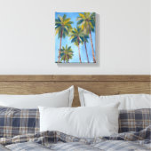 Palm Trees Watercolor Tropical Painting Leinwanddruck (Insitu (Schlafzimmer))