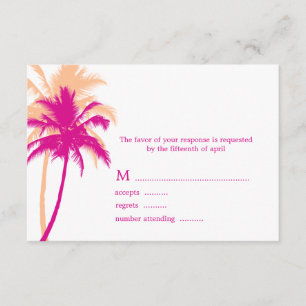 Palm Trees Wedding Cards RSVP Karte