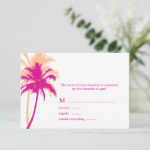 Palm Trees Wedding Cards RSVP Karte (Stehend Vorderseite)