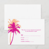 Palm Trees Wedding Cards RSVP Karte (Vorne/Hinten)