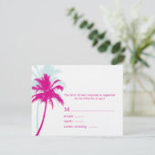 Palm Trees Wedding Cards RSVP Karte (Stehend Vorderseite)