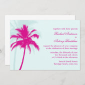 Palm Trees Wedding Einladung (Vorne/Hinten)