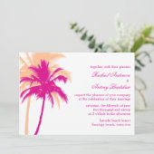 Palm Trees Wedding Einladung (Stehend Vorderseite)