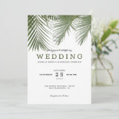 Palm Trees Wedding Einladung (Stehend Vorderseite)