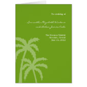 Palm Trees Wedding Program Card (grün) (Vorne)